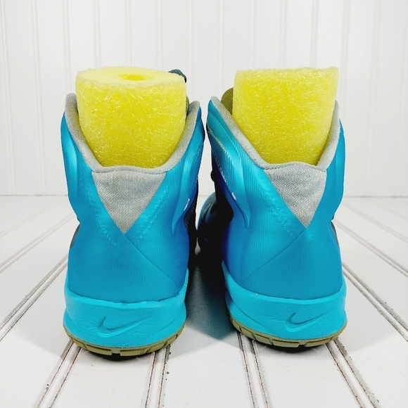 Nike Zoom Hyperquickness Blue Athleisure Running Lace Up High Top Sneakers D801 - Picture 6 of 11